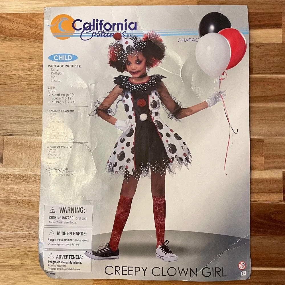 California Costumes | Costumes | Girls Creepy Clown Costume Kids Medium 8 |  Poshmark